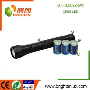 Alibaba Продажа High Power Heavy Duty 3D Battery эксплуатируемых Ultra Bright 5w OEM Лучшая самооборона светодиодный фонарик с резиновой ручкой